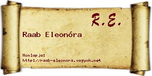 Raab Eleonóra névjegykártya